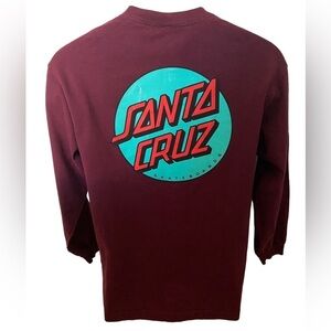 SANTA CRUZ Skateboards Maroon Long Sleeve Tee Shirt Men M Medium